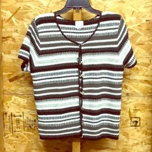 Carolina Colours Short-sleeved  Striped Cardigan